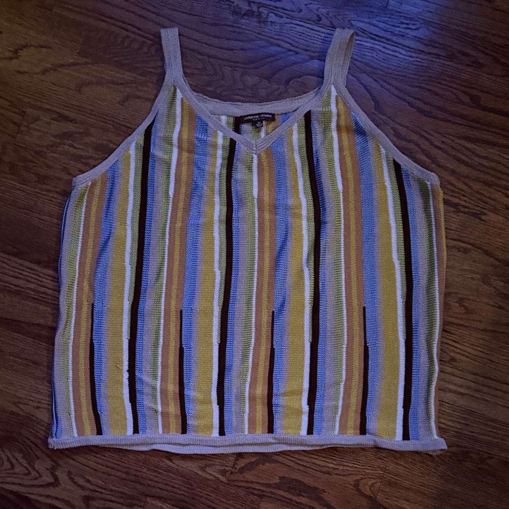 Adrienne Vittadini Striped Yellow and Black Camisole